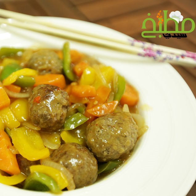 كرات اللحم سويت آند سور خطوة بخطوة بالصور