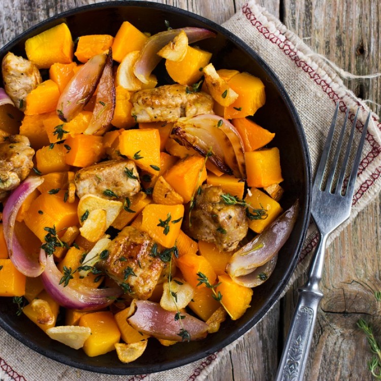 إيدام القرع بالدجاج