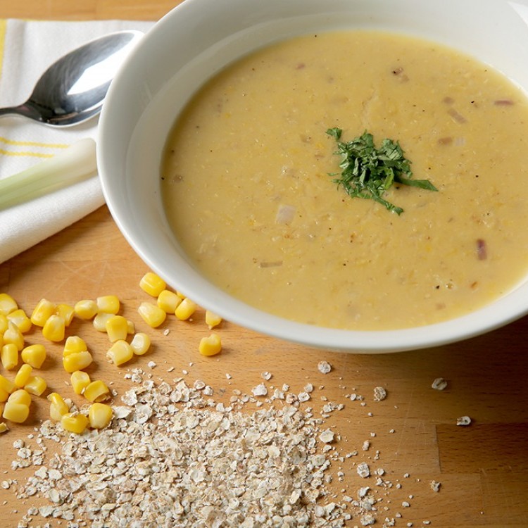 شوربة الذرة والشوفان بالفيديو