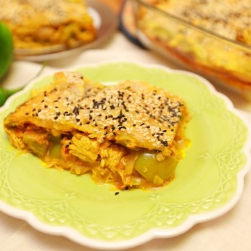 فطيرة الدجاج بالكاري بالفيديو