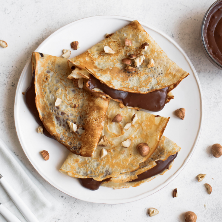 كريب بالنوتيلا بدون بيض