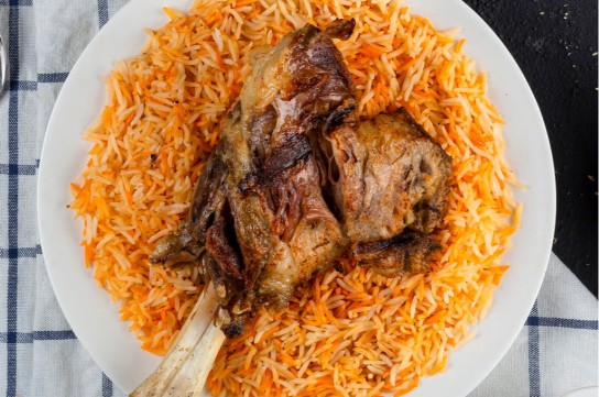 مندي اللحم برز البسمتي بالفرن