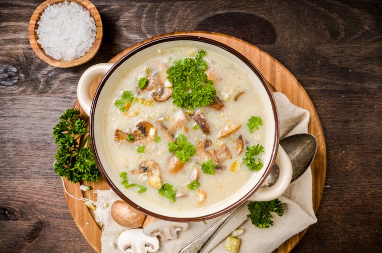 شوربة المشروم بالحليب