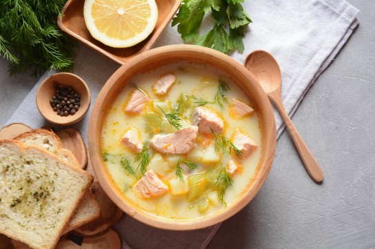 شوربة السمك بالكريمة
