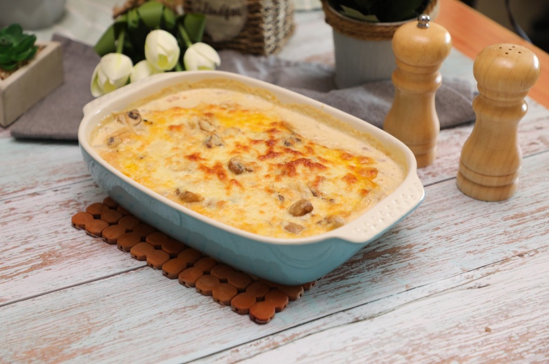 صينية دجاج بالفطر والكريمة بالفيديو