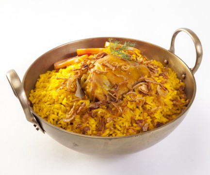 أرز مع تكا لحم الخروف