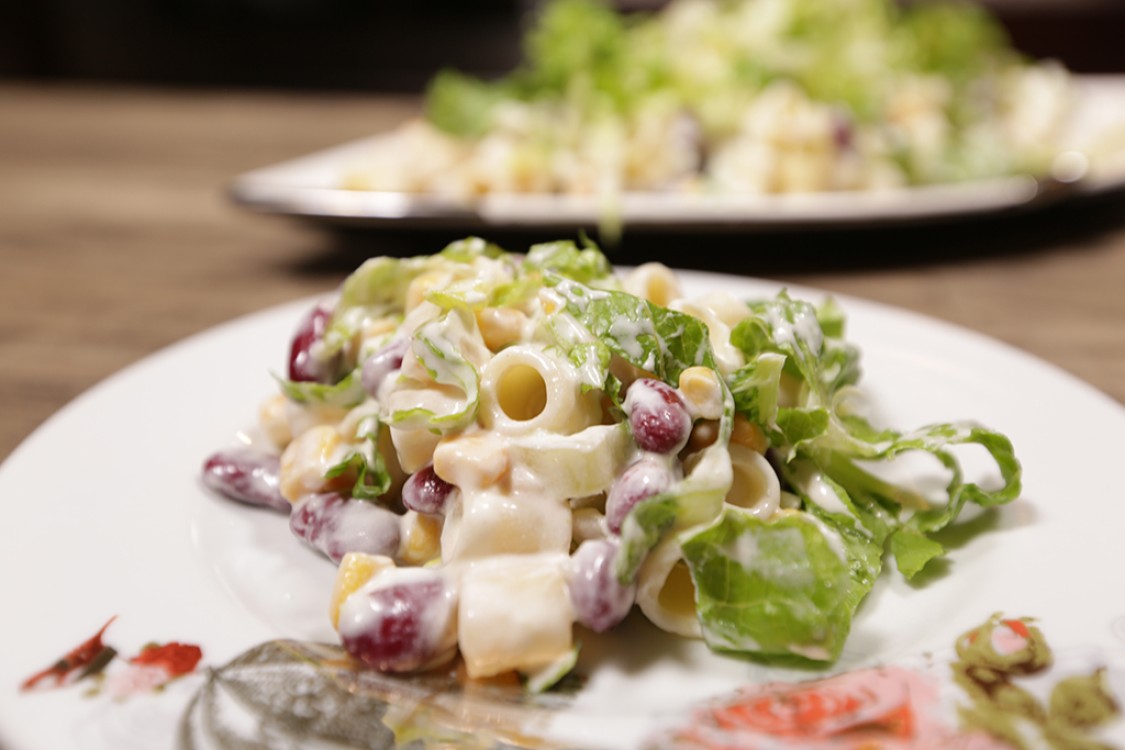 سلطة المكرونة بالفيديو