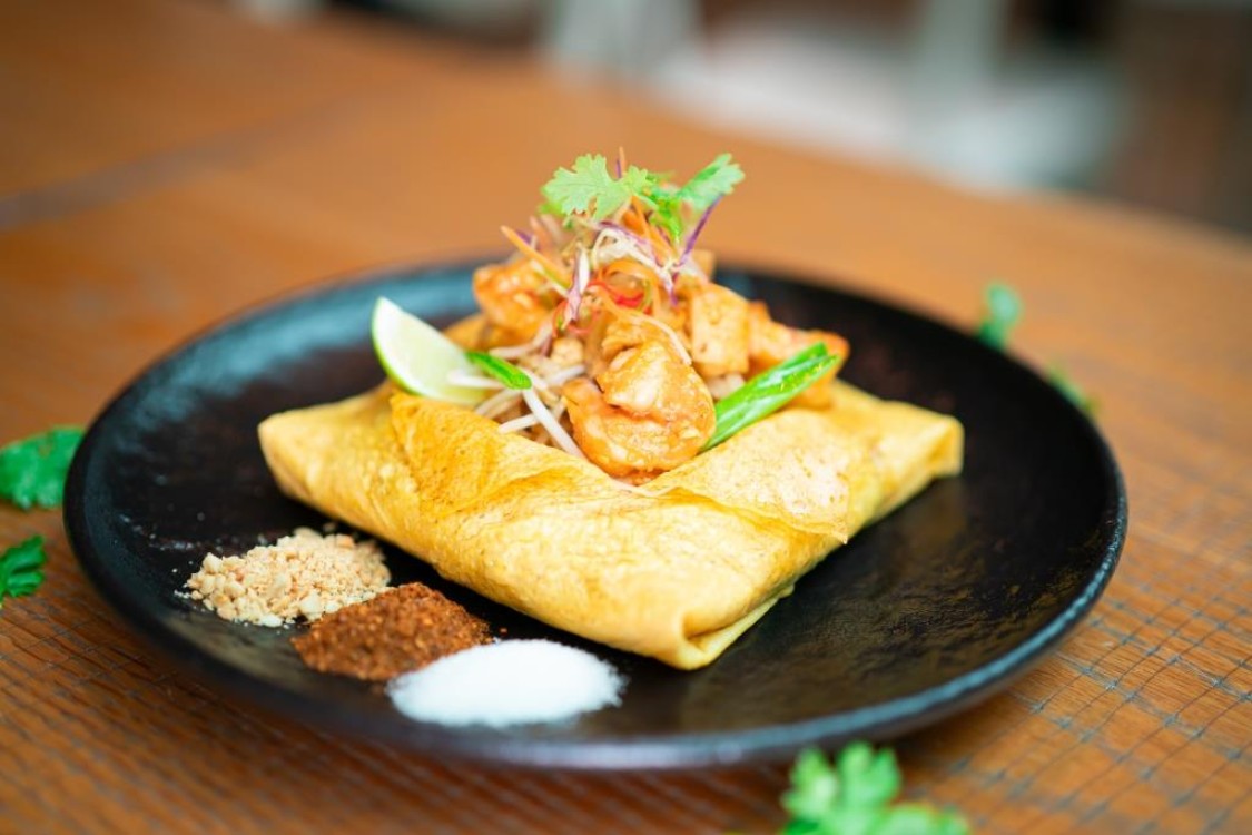 الروبيان مع الخبز العربي