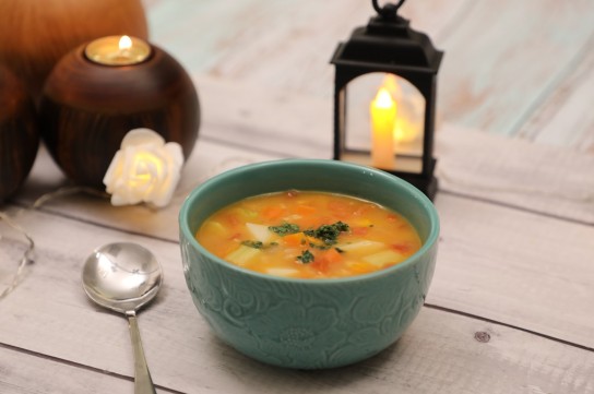 شوربة الخضار والشوفان بالفيديو