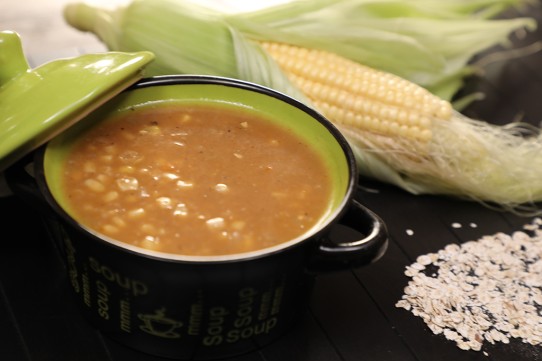 شوربة الذرة بالشوفان بالفيديو