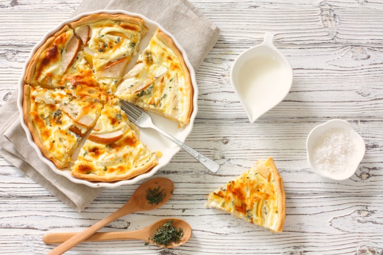 كيش البيض بالجبن