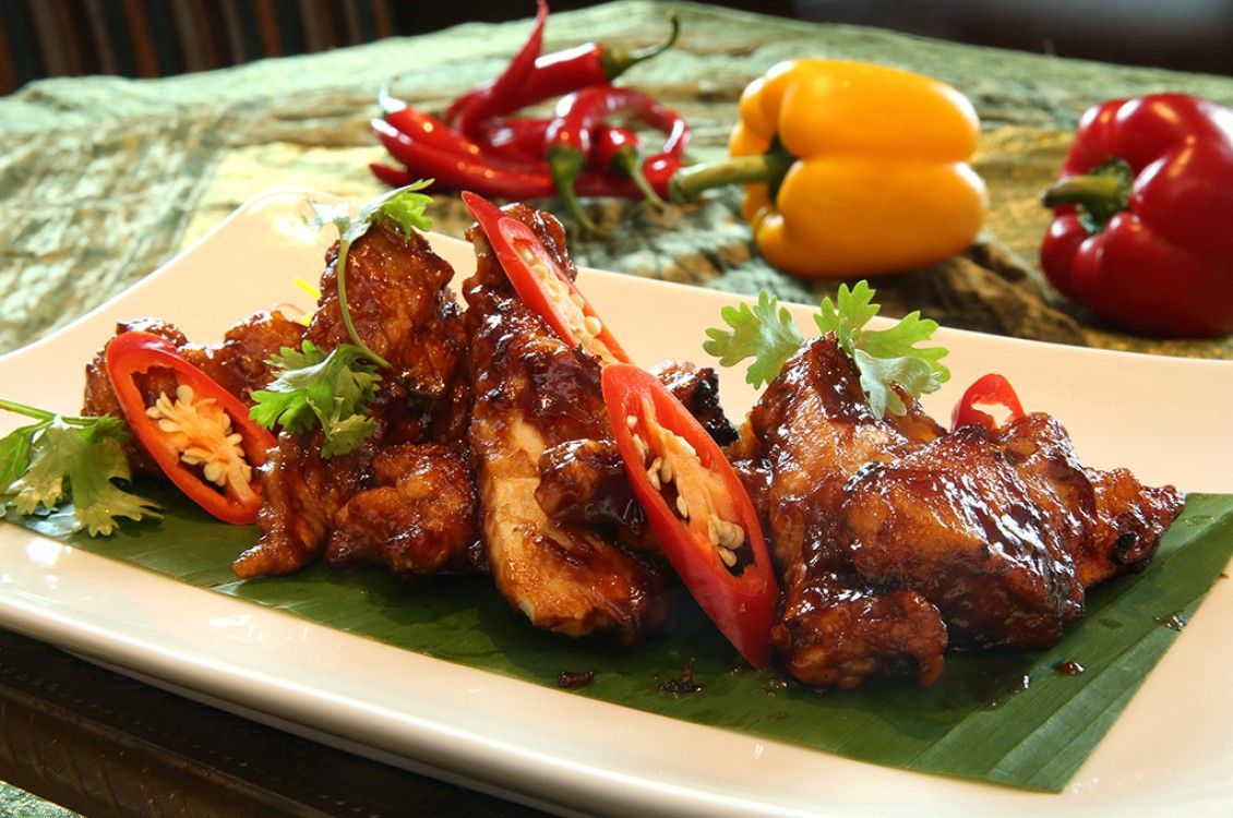 الدجاج المقلي مع صلصة الباربيكيو