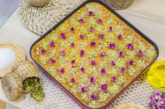 بسبوسة بدون بيض لضيافة رمضان